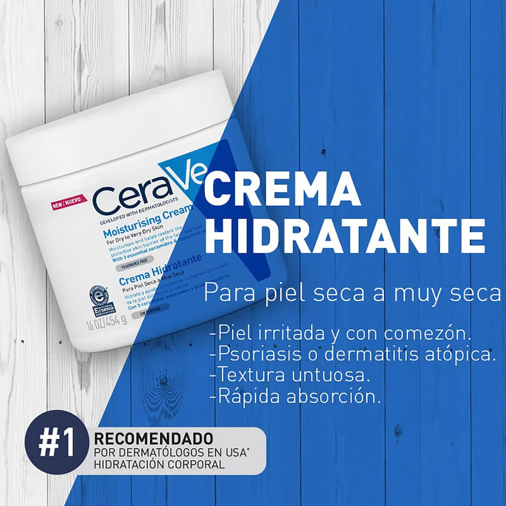 Cerave Crema Hidratante con 3 ceramidas esenciales X 453 G Cerave Crema Hidratante con 3 ceramidas esenciales X 453 G