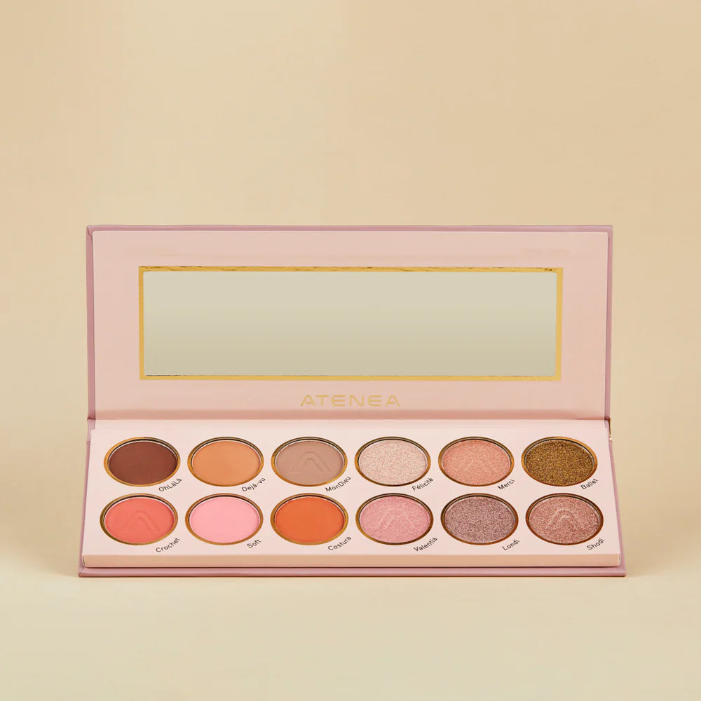 Paleta de Sombras Rose 12 Tonos Sublime Atenea Paleta de Sombras Rose 12 Tonos Sublime Atenea
