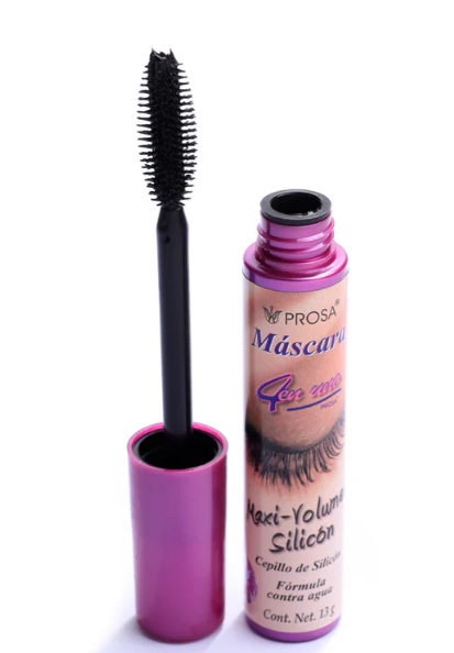Pestañina Prosa MAXI-VOLUMEN SILICON (empaque fucsia)