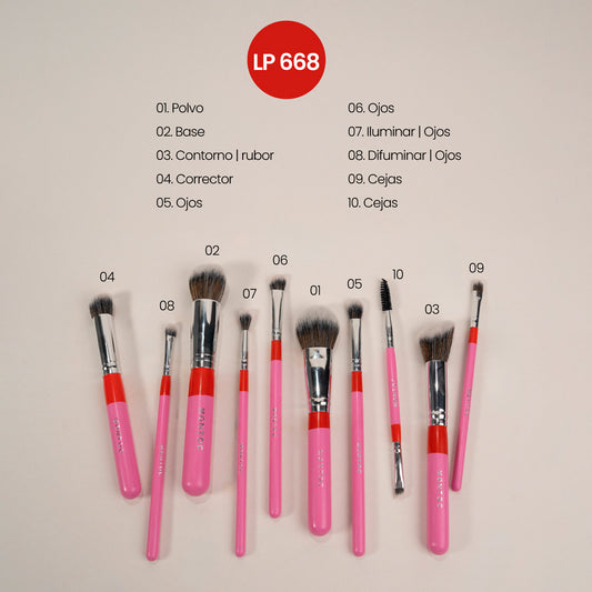 Kit de brochas Fluffy x 10 piezas