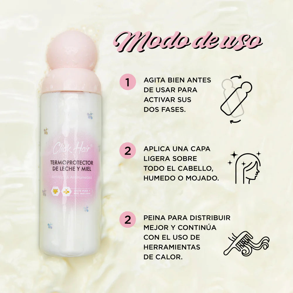 TERMOPROTECTOR DE LECHE Y MIEL CLICK HAIR 150ML