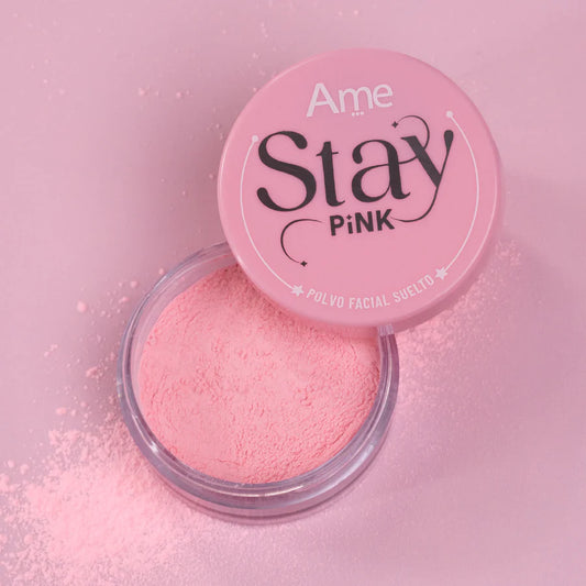 Polvo Suelto Translucido Rosado Stay Pink Ame