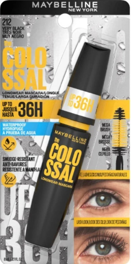 Pestañina The Colossal 36 horas Maybelline Very Black 212