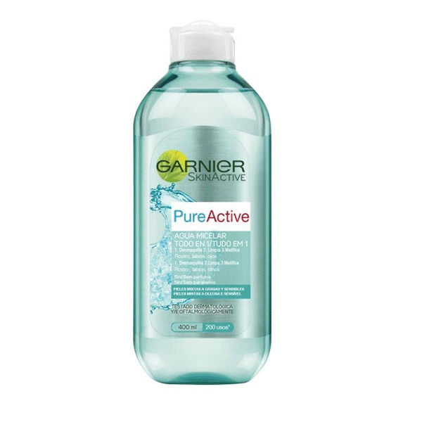 Agua Micelar Garnier Pure Active 400ML Agua Micelar Garnier Pure Active 400ML