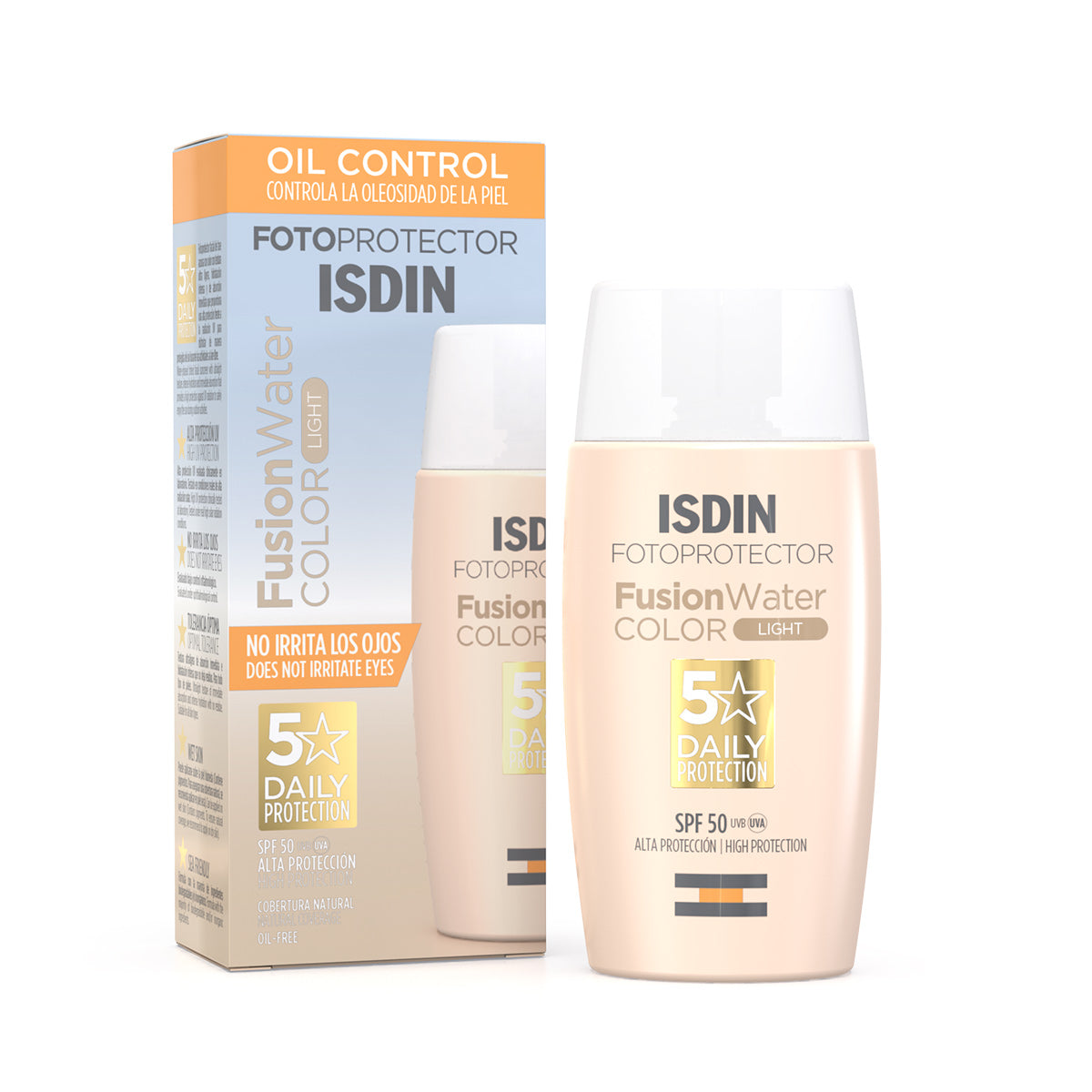 Protector Solar Oil Control Isdin Fusion Water Color Light 50ml