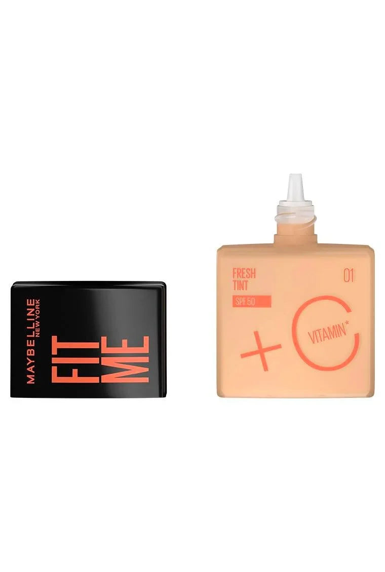 Base Fit Me Maybelline Protección solar SPF 50 + Vitamina C FIT ME FRESH TINT Base Fit Me Maybelline Protección solar SPF 50 + Vitamina C FIT ME FRESH TINT