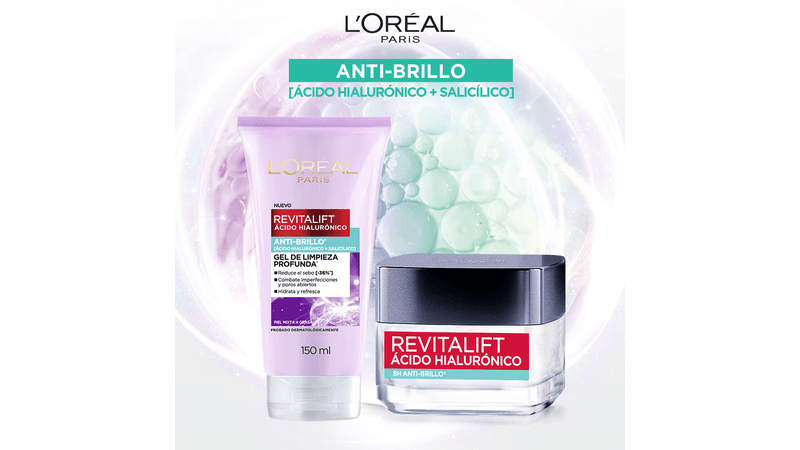 Revitalift Ácido Hialurónico Gel de Limpieza Anti-Brillo 150ml