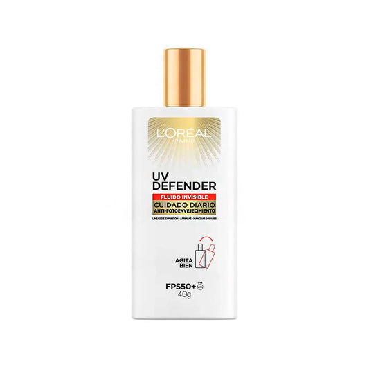 Protector Solar Uv Defender Anti-Fotoenvejecimiento FPS50+ Acido Hialuronico- Fluido Invisible Loreal