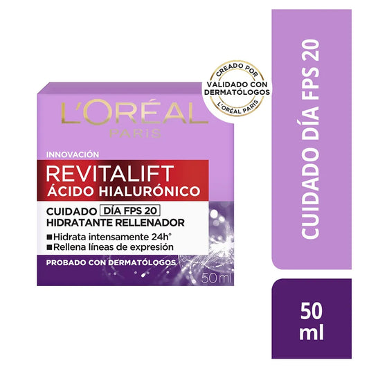Revitalift Ácido Hialurónico cuidado dia FPS20 Loreal Paris Tuwa 50ml