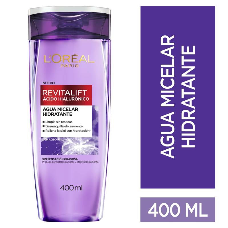 AGUA MICELAR ACIDO HIALURONICO REVITALIFT LOREAL 400ML