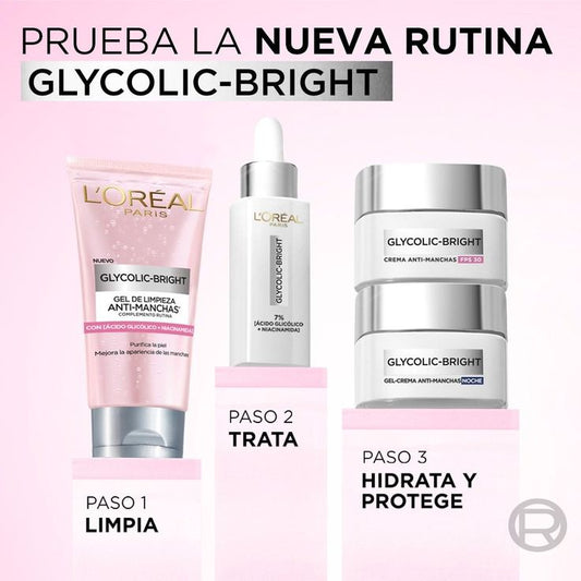 Glycolic Bright Serum Rostro Anti-Manchas Loreal 30ml