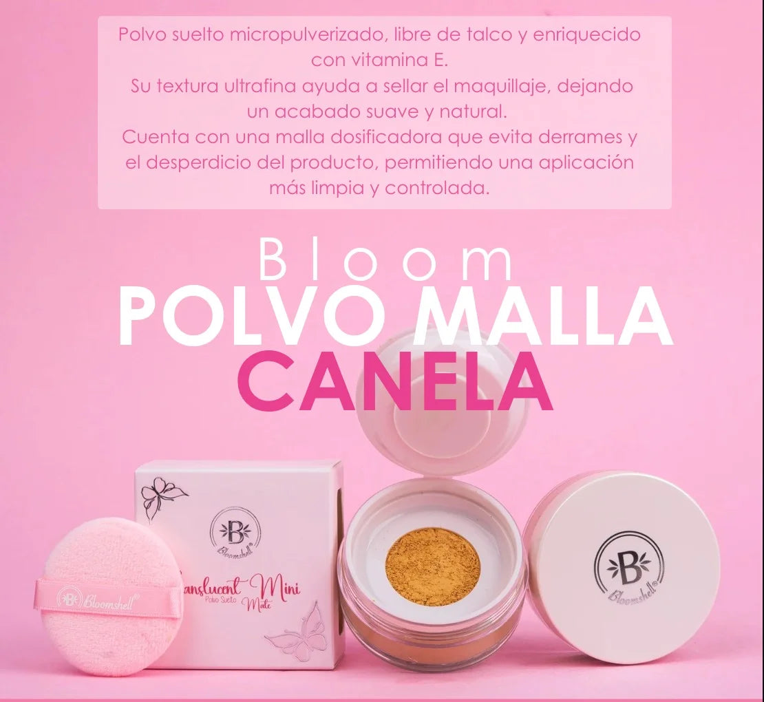 Polvo Suelto Bloomshell Mate Mini Tono Canela 10gr