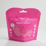 Set de borlas corazón para maquillaje X3 Fucsia Montoc