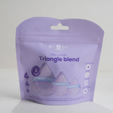 Set de borlas triangulares para maquillaje X3 Lila Montoc