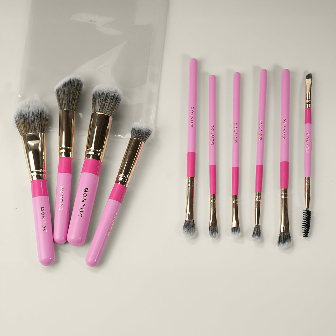 Kit de brochas Fluffy: Brochas de maquillaje para rostro y ojos Montoc