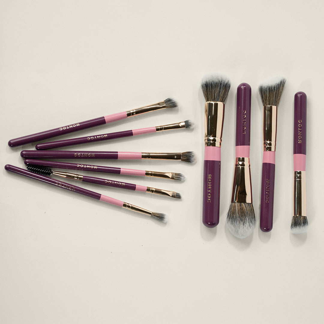 Kit de brochas Fluffy: Brochas de maquillaje para rostro y ojos Montoc