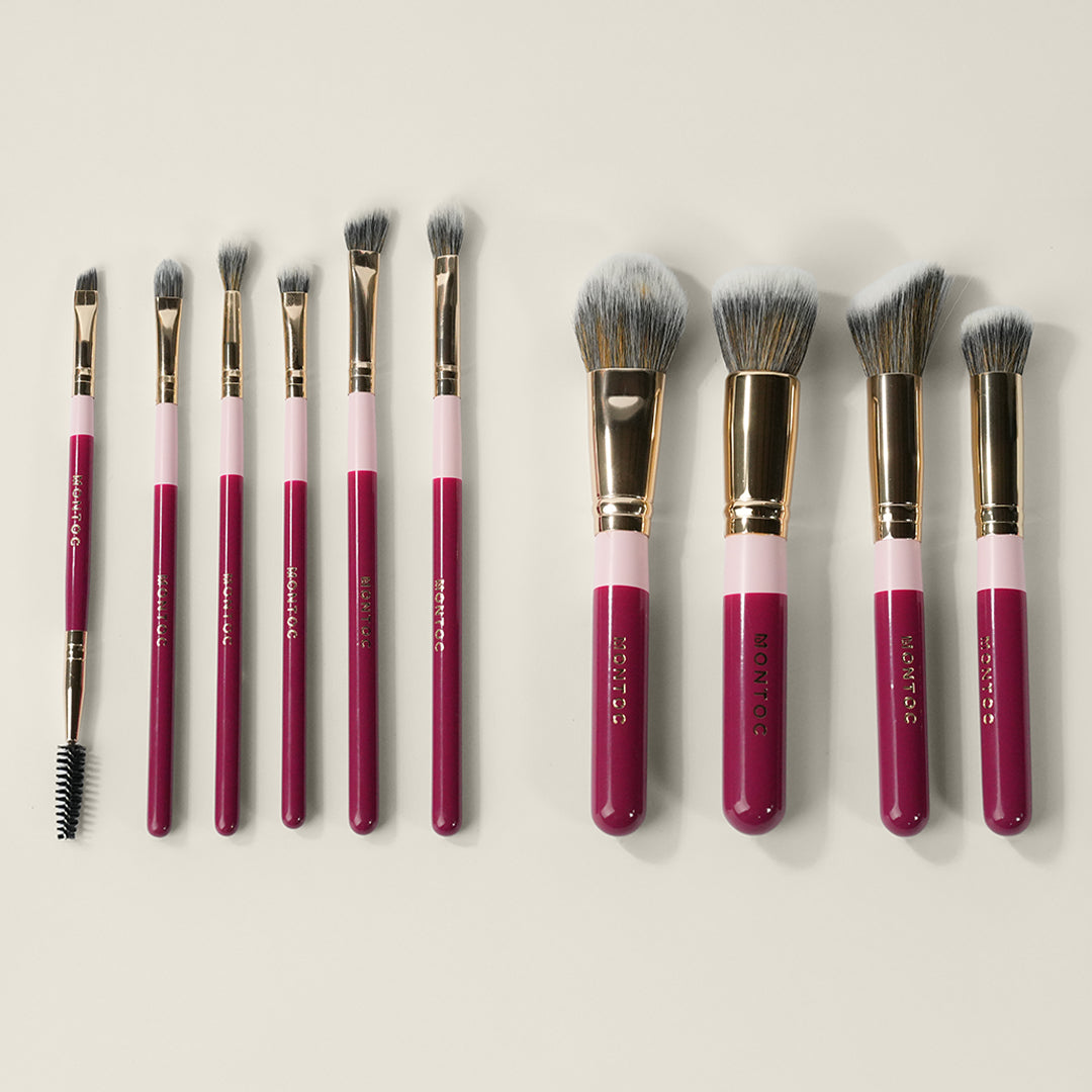 Kit de brochas Fluffy: Brochas de maquillaje para rostro y ojos Montoc