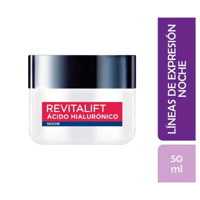 Crema De Noche Anti-Arrugas Acido Hialuronico Revitalift Loreal