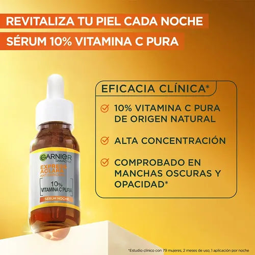 Booster Sérum Noche con 10% Vitamina C Pura Garnier (30 ml)