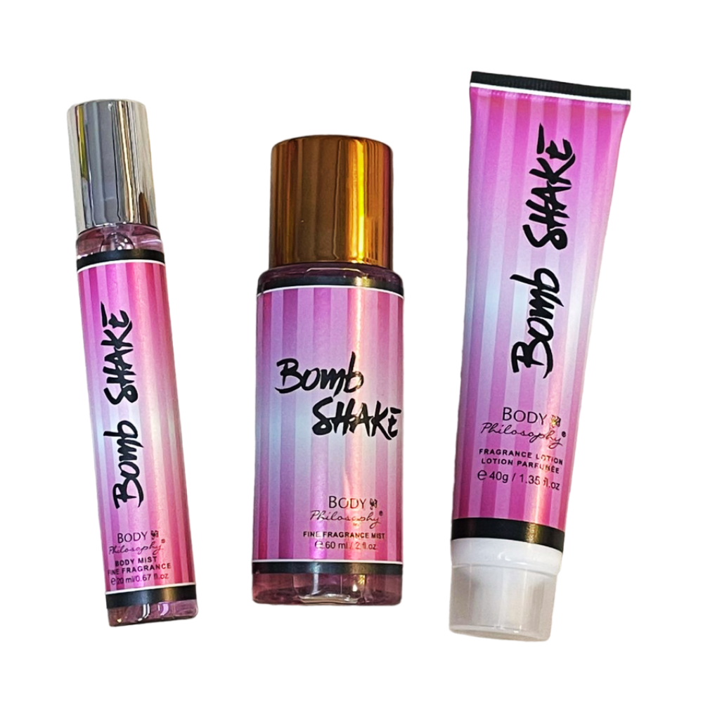 SET DE LOCIÓN CORPORAL FRAGRANCE MIST SPRAY BOM SHAKE