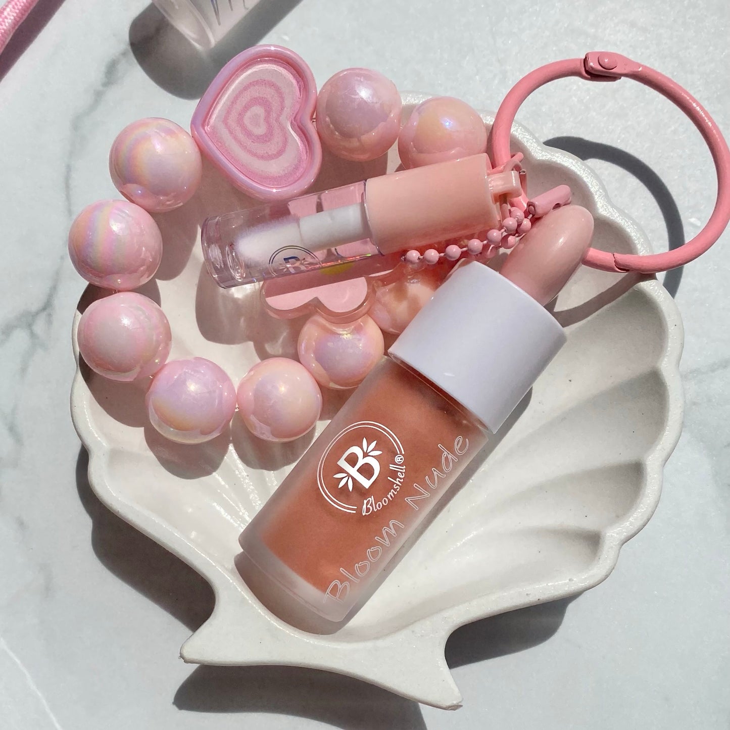 Duo Bloom Nude | Gloss Llavero Bloomshell