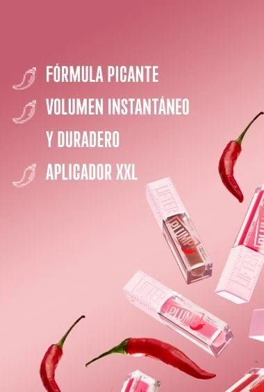 Lifter Plump Labios- Brillo labial voluminizador con chile y 5% de Maxi-Lip Maybelline