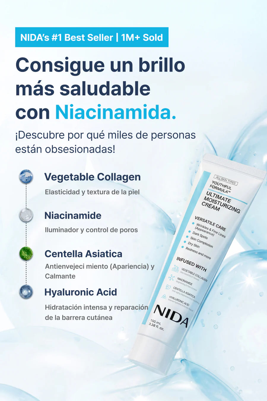 Crema hidratante con efecto tensor NIDA Youthful Formula™