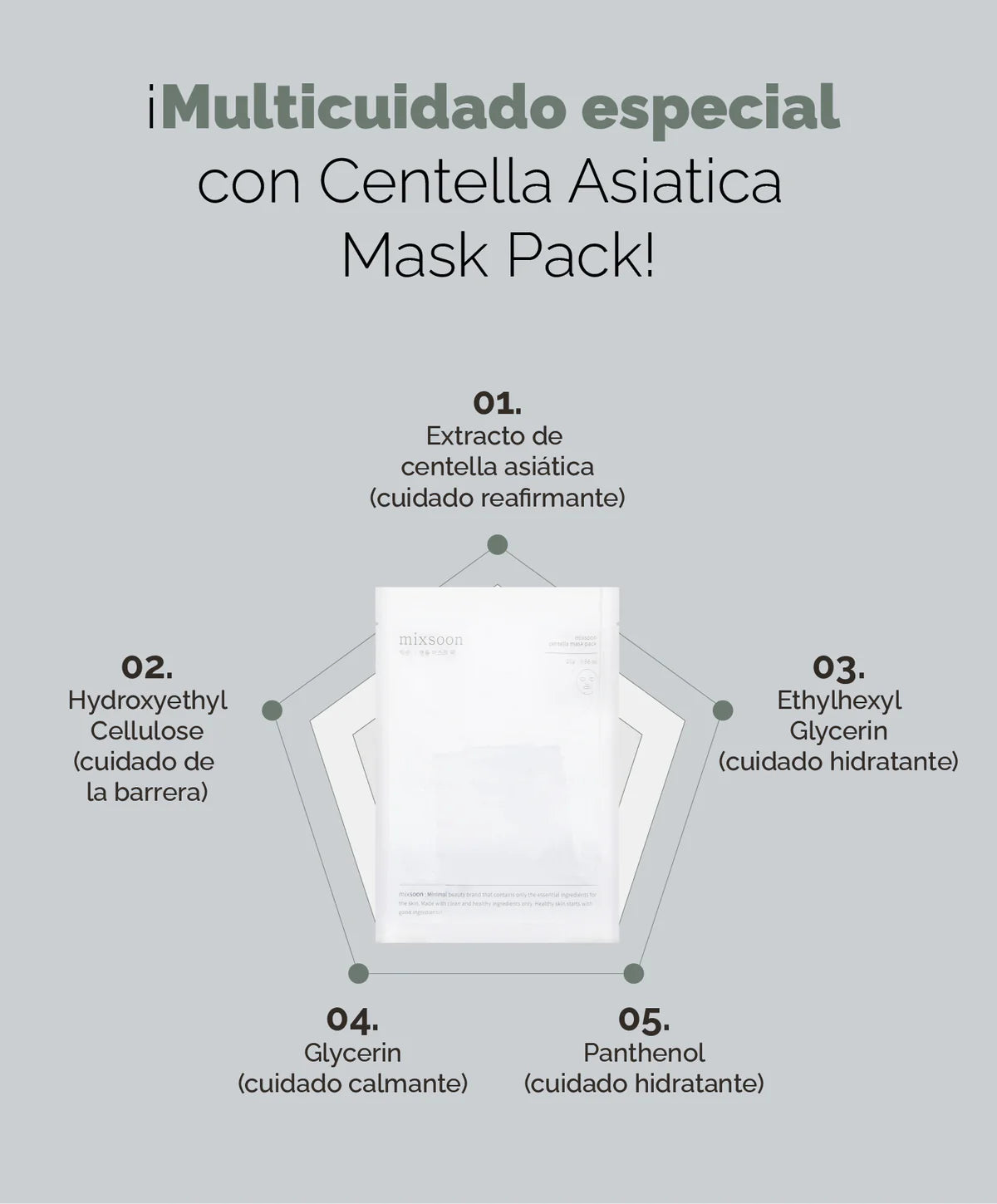 Mixsoon 20 Centella Mask Pack | Mascarilla Facial con 20% de Centella Asiática Pura