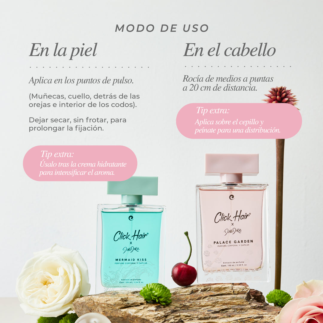 Perfume capilar y corporal de lujo Click Hair x Dani Duke