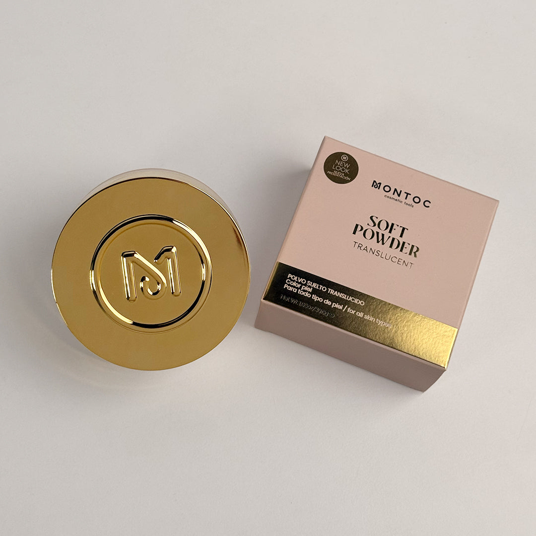 Polvo suelto translucido soft-powder Montoc con borla 30g Nueva Presentacion
