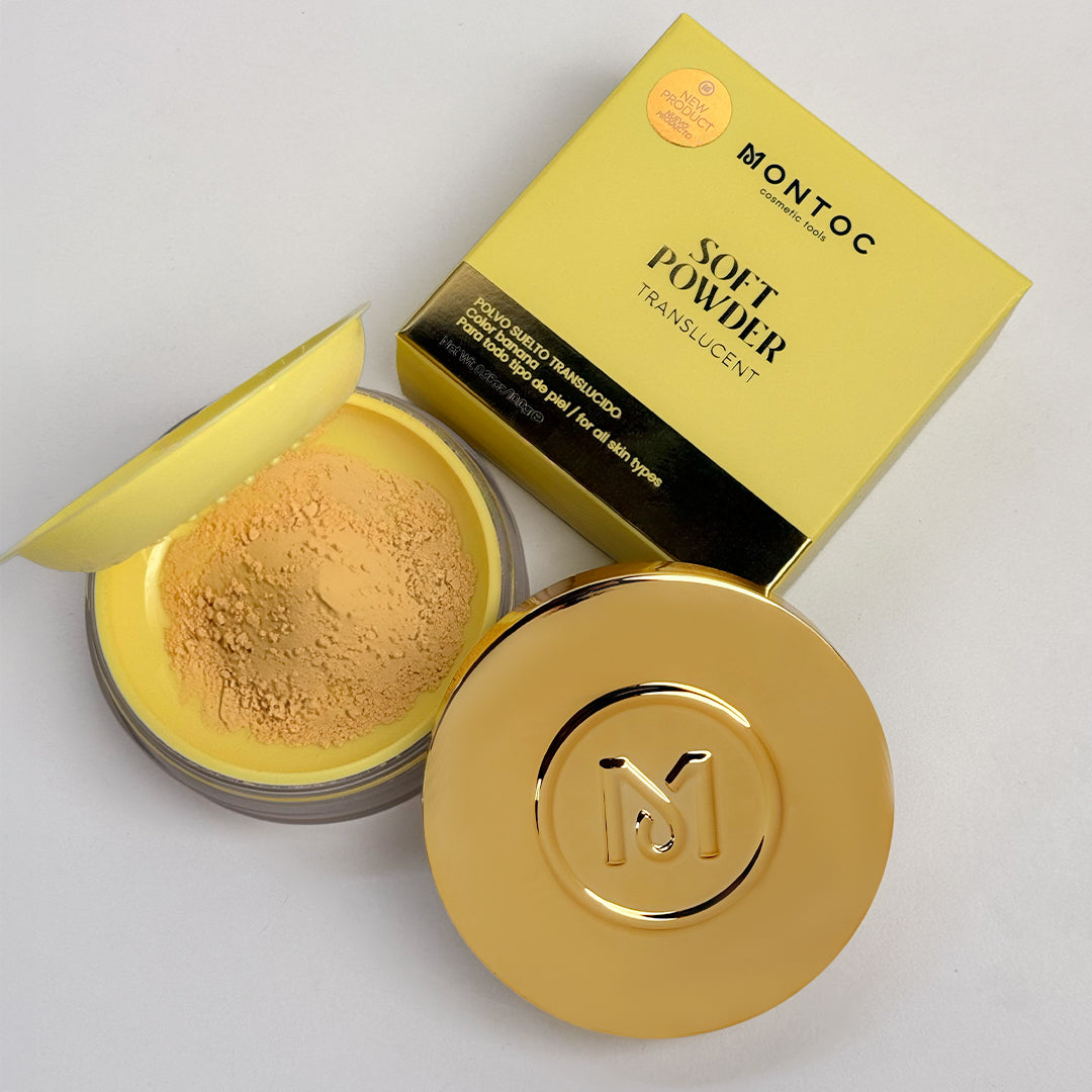 Polvo Suelto Traslucido Soft Powder banana 10G Nueva Presentación Montoc