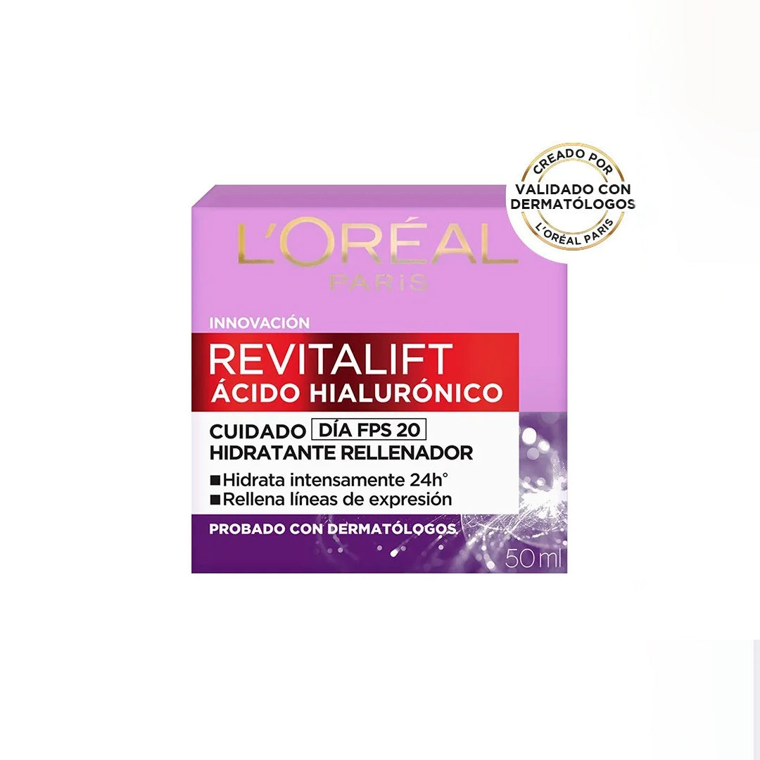 Revitalift Ácido Hialurónico cuidado dia FPS20 Loreal Paris Tuwa 50ml