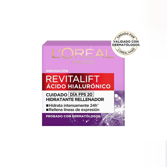 Revitalift Ácido Hialurónico cuidado dia FPS20 Loreal Paris Tuwa 50ml