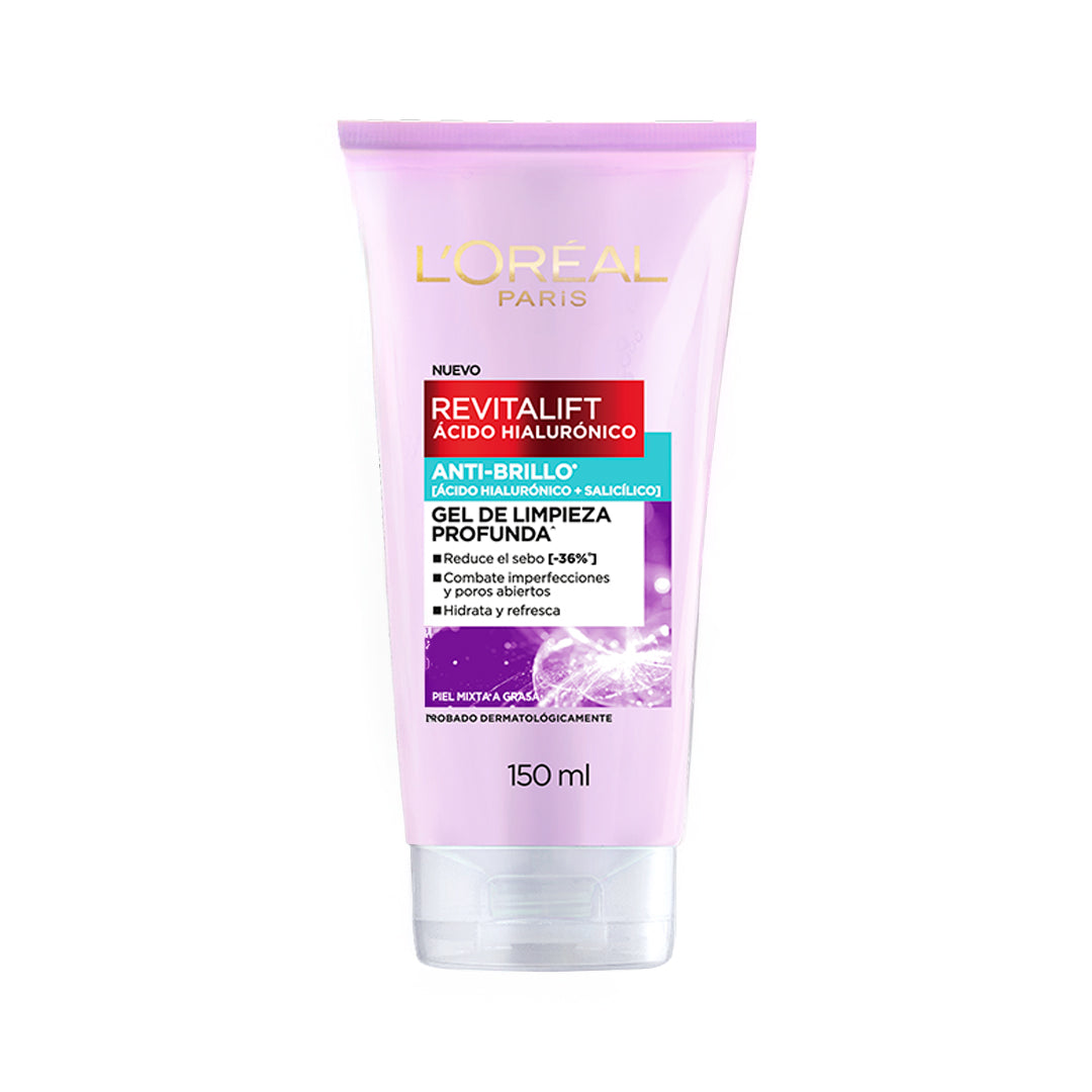 Revitalift Ácido Hialurónico Gel de Limpieza Anti-Brillo Tuwa 150ml