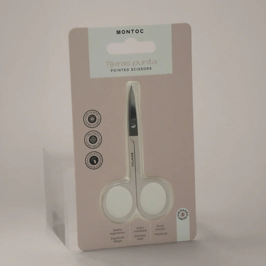 Tijera profesional de punta para cejas y vello facial Montoc