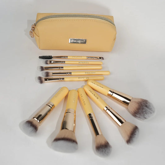 Brochas de maquillaje Kit viajero x10 limoncillo Montoc