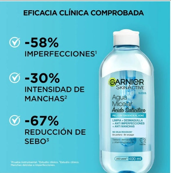 AGUA MICELAR ANTI-IMPERFECCIONES CON ÁCIDO SALICÍLICO