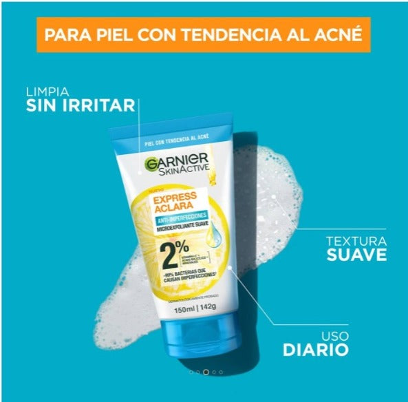 Limpiador Profundo Suave Garnier Anti-Imperfecciones Express Aclara 150 ML