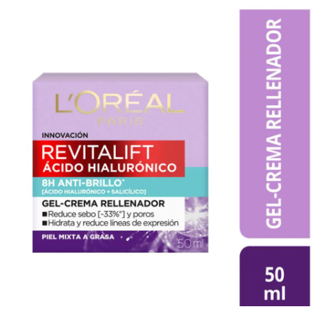 Revitalift Ácido Hialurónico Gel Crema Anti brillo Loreal 50 ml