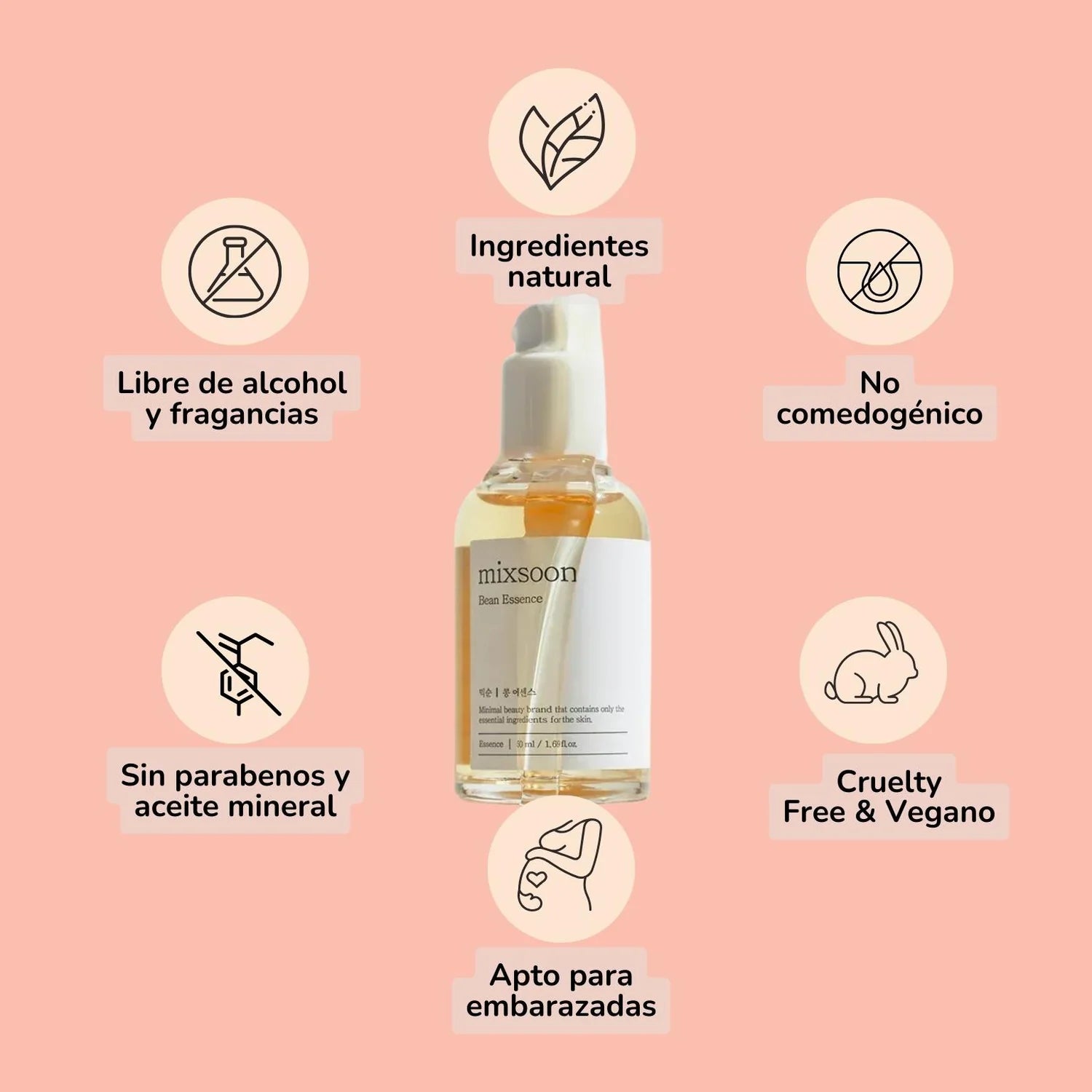 Mixsoon Bean Esencia vegana hidratante 30 ML