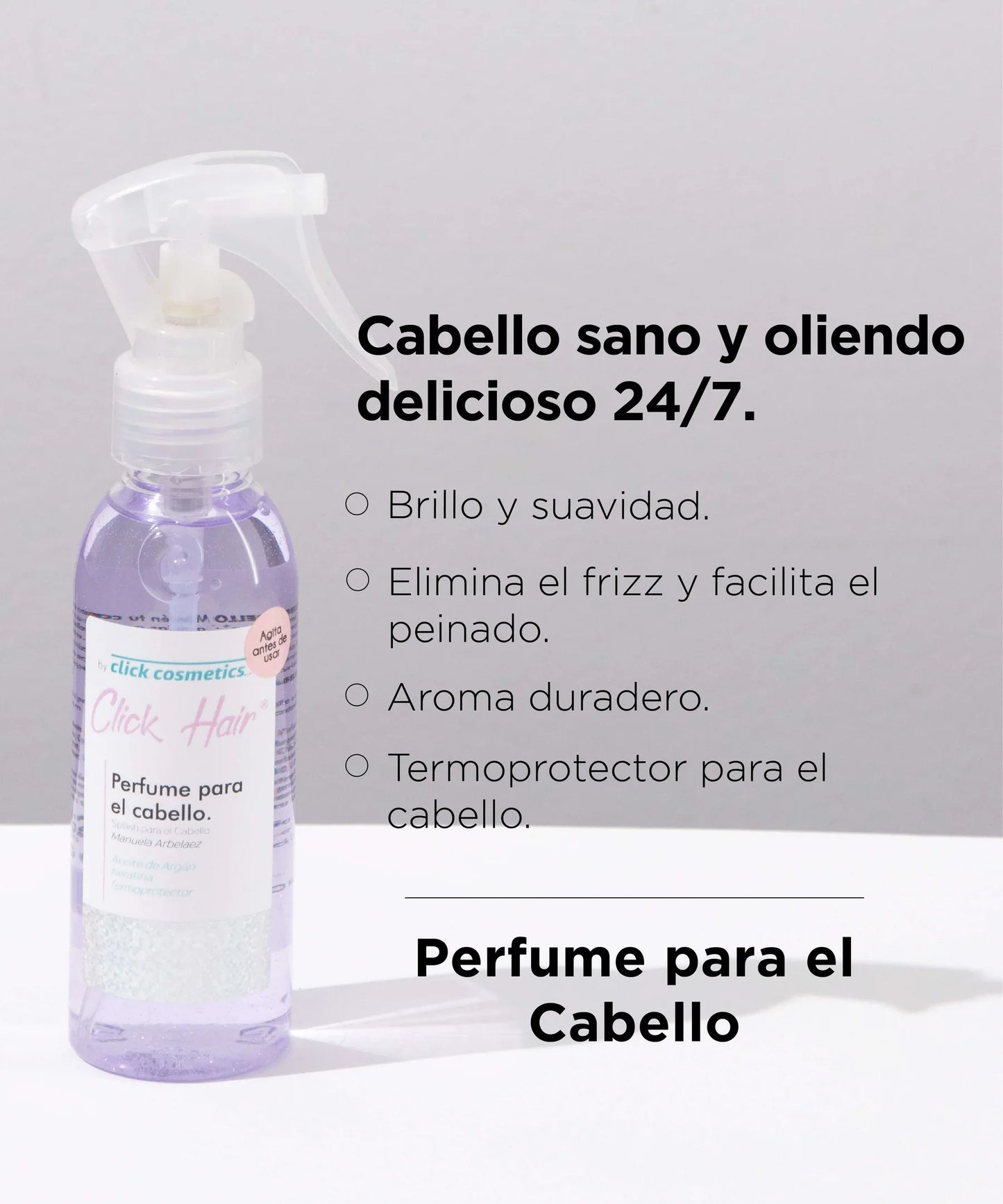 Perfume y protector para el cabello en splash Click Hair