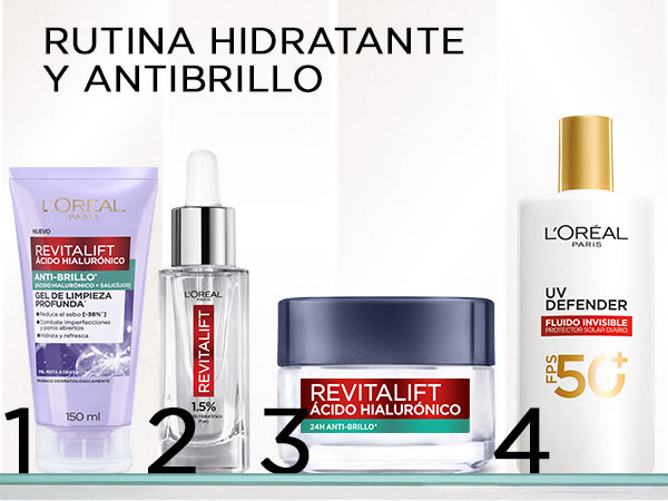 Revitalift Ácido Hialurónico Gel de Limpieza Anti-Brillo 150ml